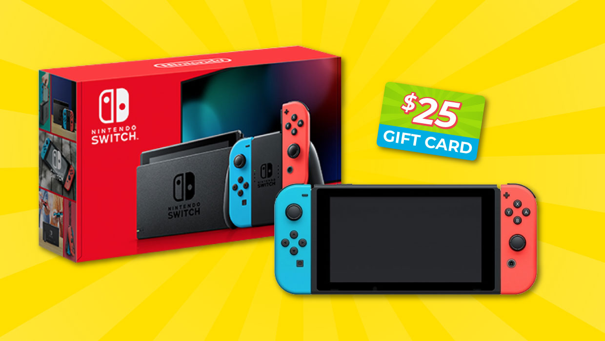 Nintendo Switch with gift card prize pack